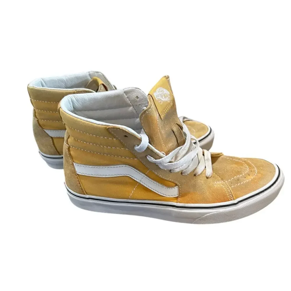 VANS Men’s Mustard Yellow Hi Top Suede & canvas SK8 Old Skool Size 6.5